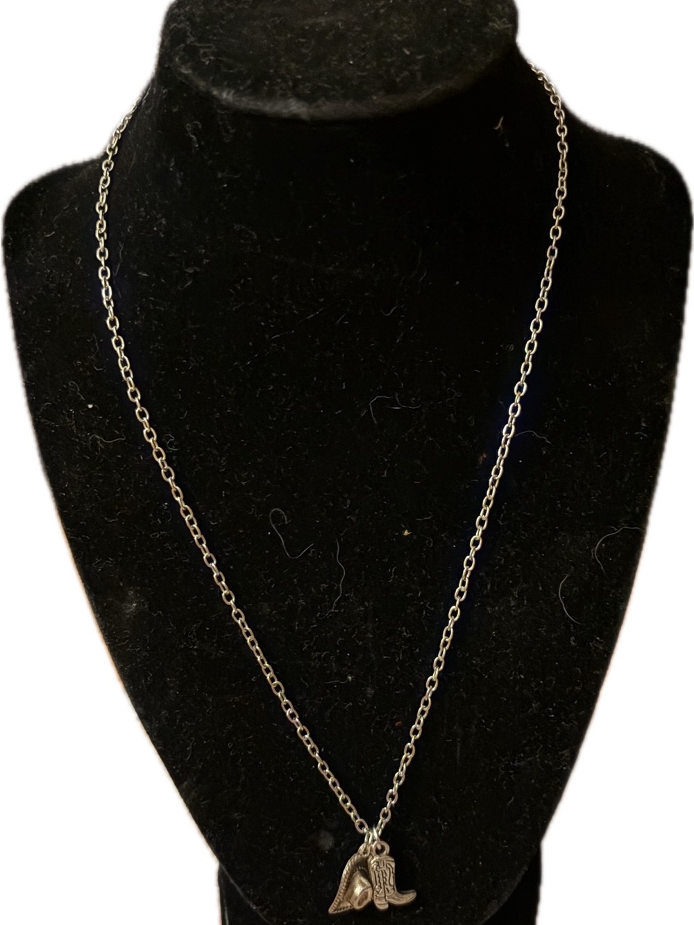 Silver Western Boot Charm Necklace - Women Jewelry
